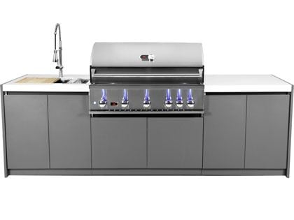 Whistler 5-Burner 104 x 28-Inch Gas Grill Island with Infrared Rear Burner, Sink, Double Side Burner, and Rotisserie Kit