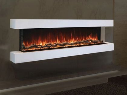 Modern Flames 56-inch Landscape Pro Multi Linear Electric Fireplace with Floating Mantel Set