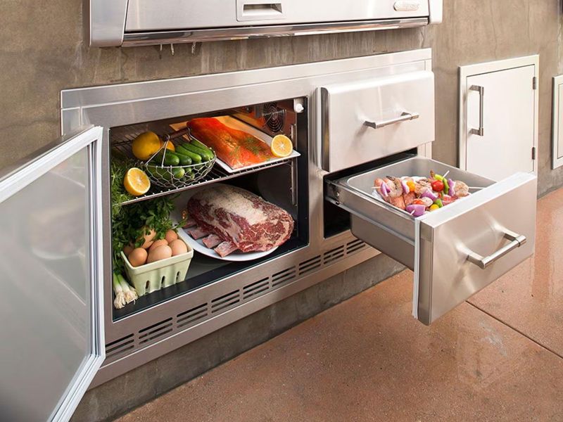 Alfresco Grills Built-In Under Grill Refrigerator