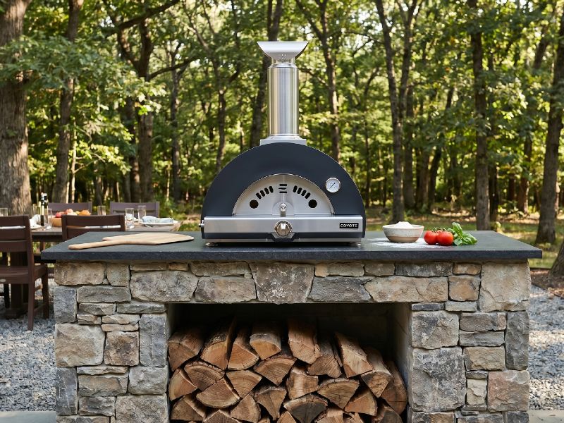 Coyote 30-Inch Hybrid Multi-Fuel Outdoor Pizza Oven - Black