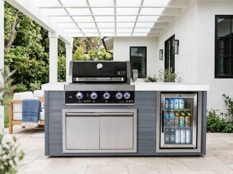 Mont Alpi Outdoor Kitchen Island | 4-Burner Gas Grill | MA400-AWBSS