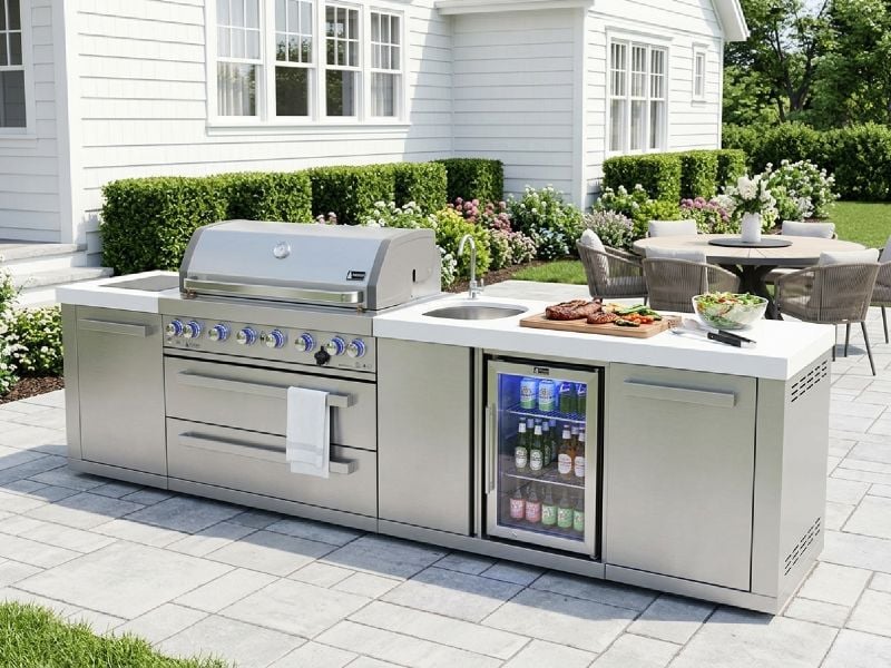 Mont Alpi 6-Burner BBQ Station | MAi805-BEV | Beverage Center and