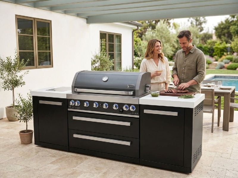 モンテリー 4セット ステンレススチール バットセット ビュッフェ Mont Alpi 6-Burner Grill Station | MAi805-BSS | Infrared Side