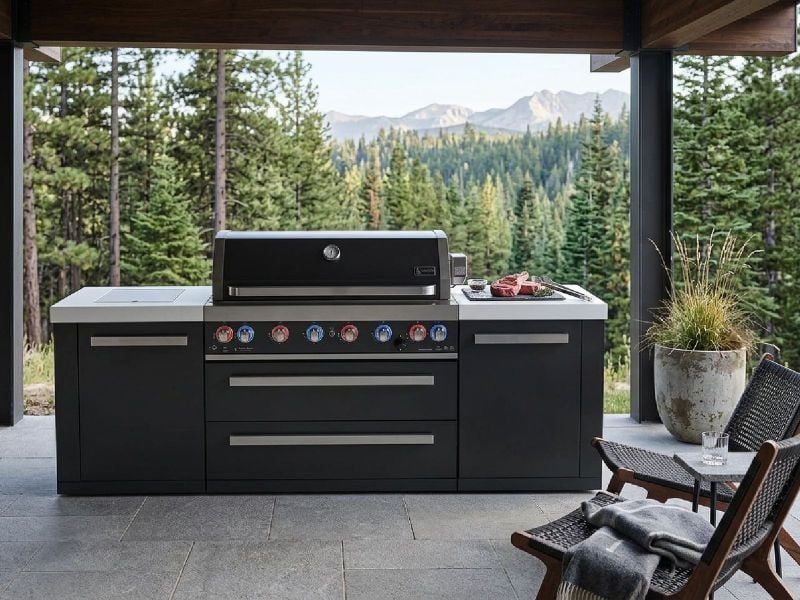 モンテリー 4セット ステンレススチール バットセット ビュッフェ Mont Alpi Outdoor Kitchen Island | 4-Burner Gas Grill | MA400-AWBSS