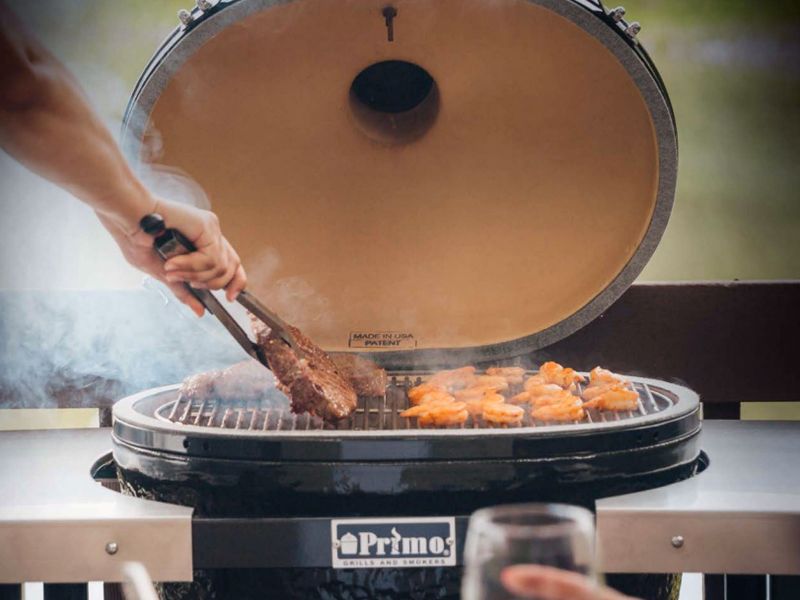 Primo Grills Oval XXL PGCXXLH | Built-In Kamado Grill | Ceramic
