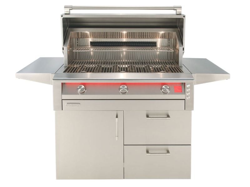 Alfresco 42-Inch AIPG Intelligent Professional Gas Grill With Thermaglass  Radiant Shields, Rear Infrared Burner Rotisserie Kit