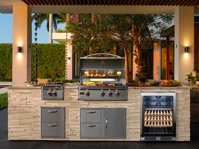 Blaze Professional LUX 34 Inch 3 Burner Built In Gas Grill With Rear Infrared Burner