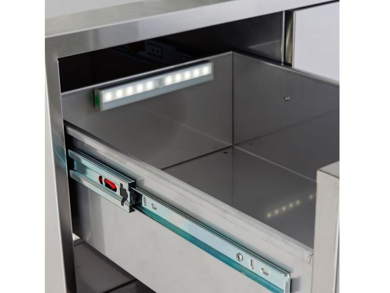 Blaze 16-Inch Stainless Steel Triple Access Drawer with LED Lighting
