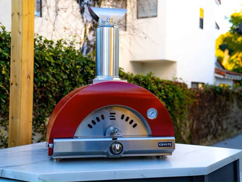 Coyote 30-Inch Hybrid Multi-Fuel Outdoor Pizza Oven Red