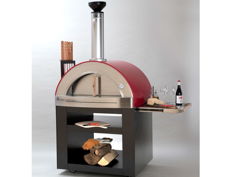 Forno Venetzia Torino 300 62-Inch Outdoor Wood-Fired Pizza Oven - Red