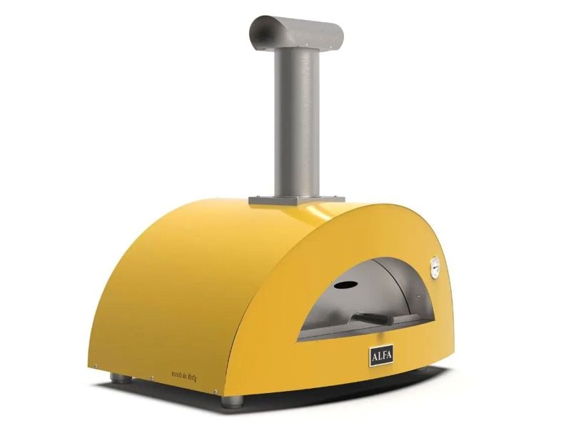 Alfa Moderno 2 Pizze 38-Inch Wood-Fired Pizza Oven - Fire Yellow