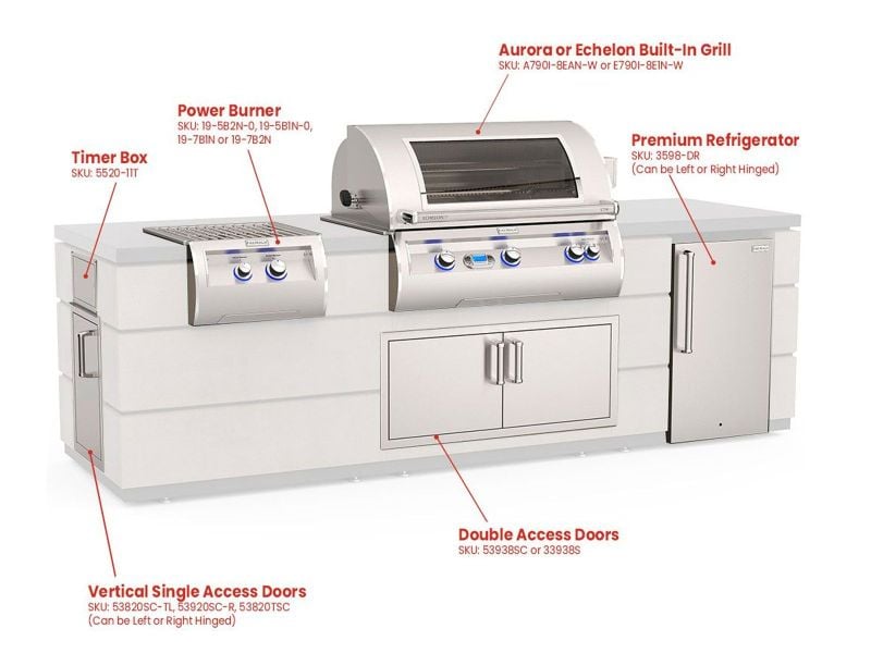 ID790-SMR-115BA Fire Magic Natural Gas, Propane Grill BBQ Island