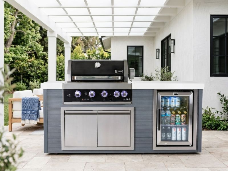 モンテリー 4セット ステンレススチール バットセット ビュッフェ Mont Alpi Outdoor Kitchen Island | 4-Burner Gas Grill | MA400-AWBSS