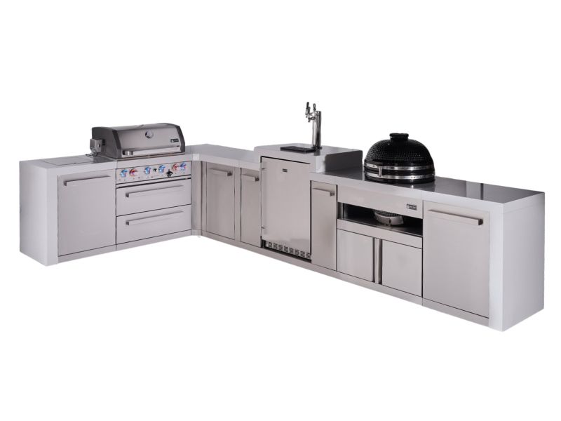 モンテリー 4セット ステンレススチール バットセット ビュッフェ Mont Alpi Compact Series 6 Ft Natural Gas Outdoor Kitchen Island w