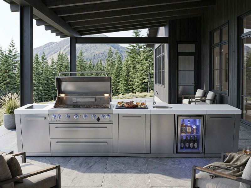 MAi805-BEVXL Mont Alpi Natural Gas, Propane Grill BBQ Island | 157