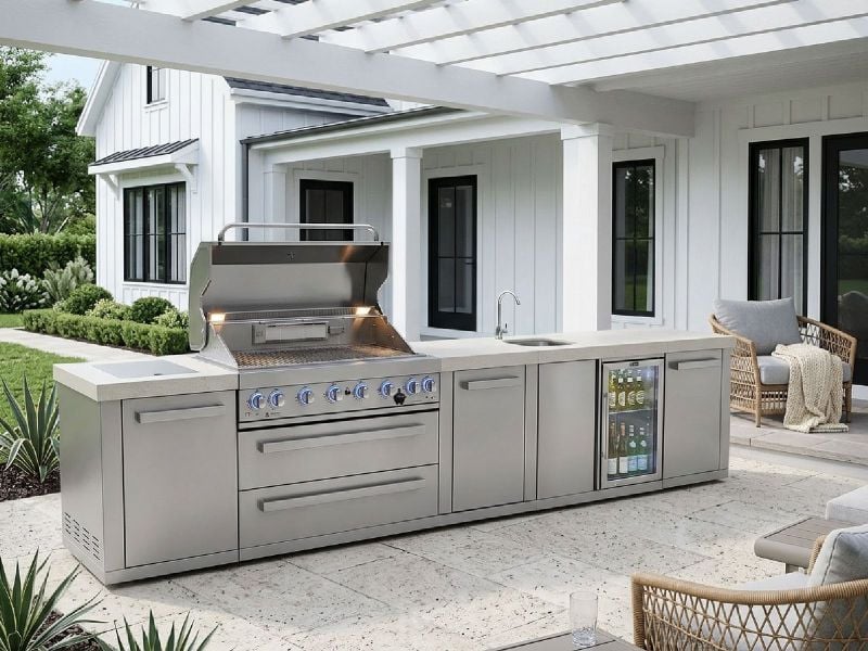 MAi805-BEVXL Mont Alpi Natural Gas, Propane Grill BBQ Island | 157