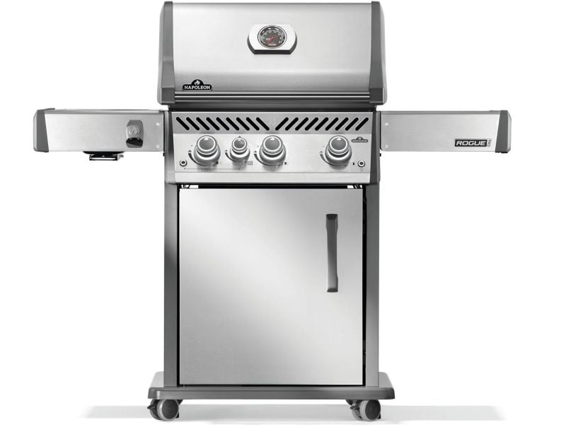 Rogue PRO 425 3-Burner Propane Gas Grill in Stainless Steel with Infrared Side Burner