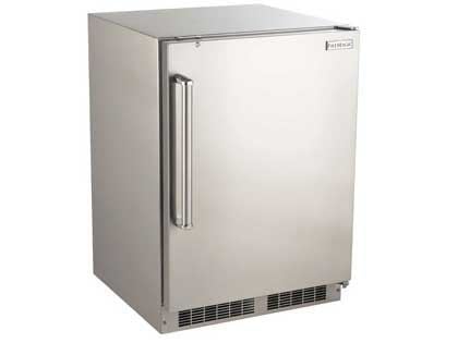 Bull BBQ 24-Inch 5.0 Cu. Ft. Capacity Stainless Steel Outdoor Rated Compact  Refrigerator with Locking Door