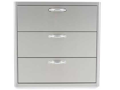 Blaze 30-Inch Stainless Steel Triple Access Drawer with LED Lighting