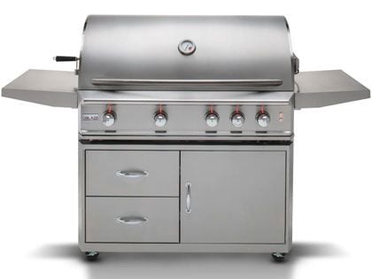 Blaze Professional LUX 44-Inch 4-Burner Gas Grill With Rear Infrared Burner with Cart with LED Lighting and Soft Close