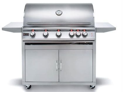Blaze Premium LTE 40-Inch 5-Burner Propane Gas Grill With Rear Infrared Burner & Grill Lights with Cart