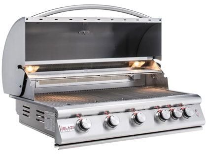 Blaze Premium LTE 40-Inch 5-Burner Built-In Gas Grill With Rear Infrared Burner & Grill Lights