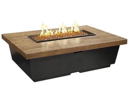 American Fyre Designs 54-Inch Reclaimed Wood Contempo Rectangle Firetable