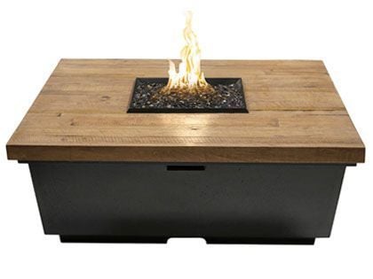 American Fyre Designs 44-Inch Reclaimed Wood Contempo Square Firetable