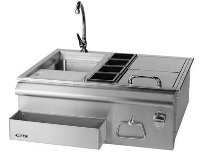 Bull 30-Inch Stainless Steel Slide-In Bar Center with Ice Chest & Sink