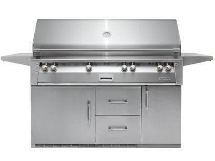 Alfresco 56-Inch Luxury All Gas Grill With Sear Zone, Rotisserie & Refrigerated Cart