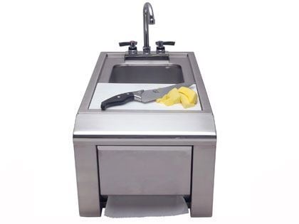 Alfresco 14-Inch Outdoor Rated Prep And Wash Sink With Towel Dispenser