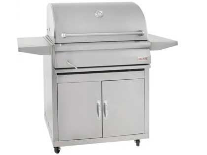 Blaze 32-Inch Stainless Steel Charcoal Grill With Adjustable Charcoal Tray with Cart