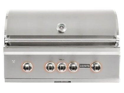 Coyote S-Series 36-Inch 4-Burner Built-In Gas Grill With RapidSear Infrared Burner & Rotisserie