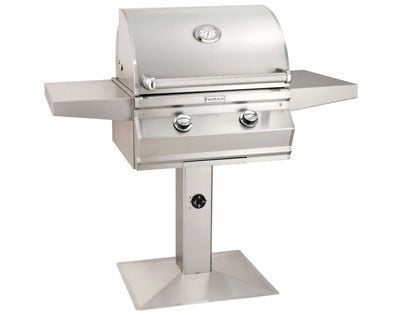 Fire Magic Choice C430s 24-Inch Gas Grill On Patio Post with Timer