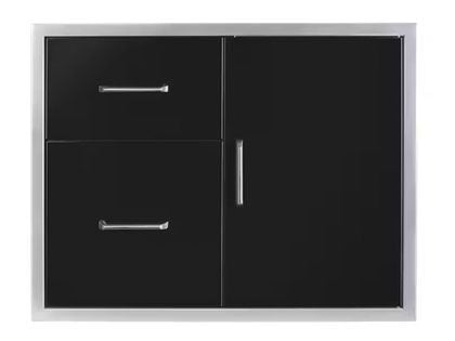 Wildfire 30 X 24 Access Door & Double Drawer Black Stainless Steel Combos