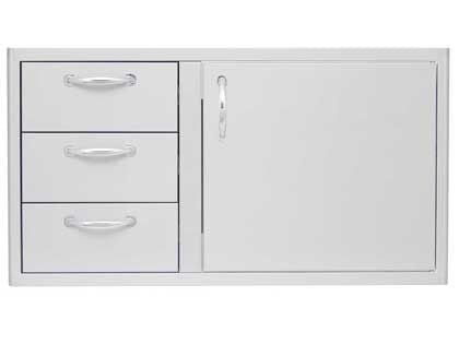 Blaze 39-Inch Stainless Steel Access Door & Triple Drawer Combo with LED Lighting & Soft Close
