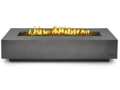 Plank and Hide Rectangle Functional Gas Firepit - Black & Wenge