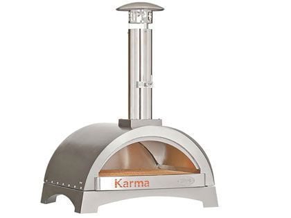 WPPO Karma 25-Inch Stainless Steel Wood Fired Pizza Oven with Base