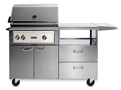 Lynx Professional 30-Inch Gas Grill With Rotisserie on Mobile Kitchen Cart