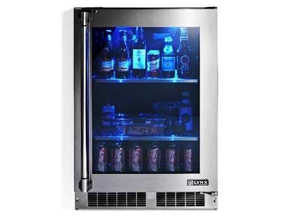 Lynx 24-Inch 5.3 Cu. Ft. Right Hinge Outdoor Rated Compact Glass Door Refrigerator