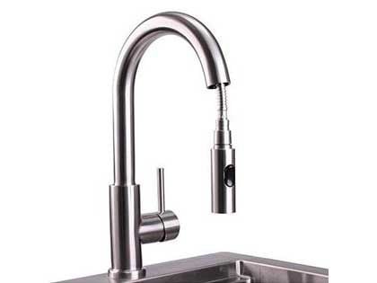 Lynx Professional Outdoor Rated Single-Handle Pull-Down Gooseneck Hot/Cold Faucet