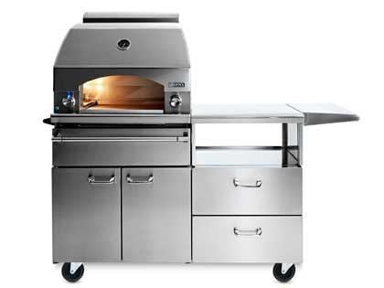 Lynx Professional Napoli 30-Inch Outdoor Pizza Oven On Mobile Kitchen Cart