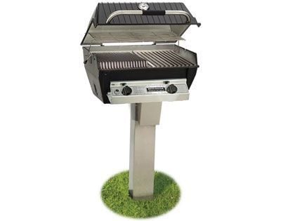 Broilmaster R3B Infrared Combination Gas Grill On Stainless Steel In-Ground Post