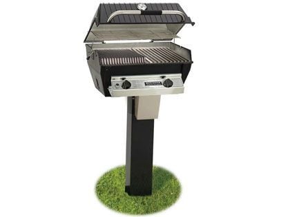 Broilmaster R3B Infrared Combination as Grill On Black In-Ground Post