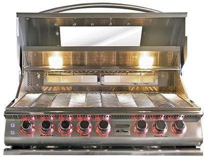 Cal Flame Top Gun 40-Inch 5-Burner Built-In Gas Convection Grill With Rotisserie