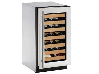 3036WCWCS-13B U-Line 3000 Modular Series 36 Wine Captain with Dual Zones  - Double Doors with Lock - Stainless Steel