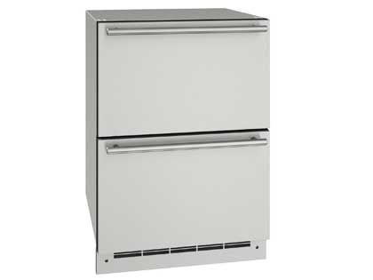 U-Line 24-Inch 5.4 Cu. Ft. Outdoor Rated Refrigerator Drawers - Stainless Steel