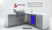 Mont Alpi 400-Series 90-Degree Island with Beverage Center
