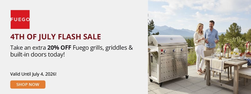 Fuego 20% off grills promotion