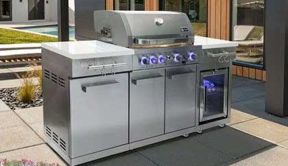 Outdoor Kitchen Grill & Refrigerator Combo